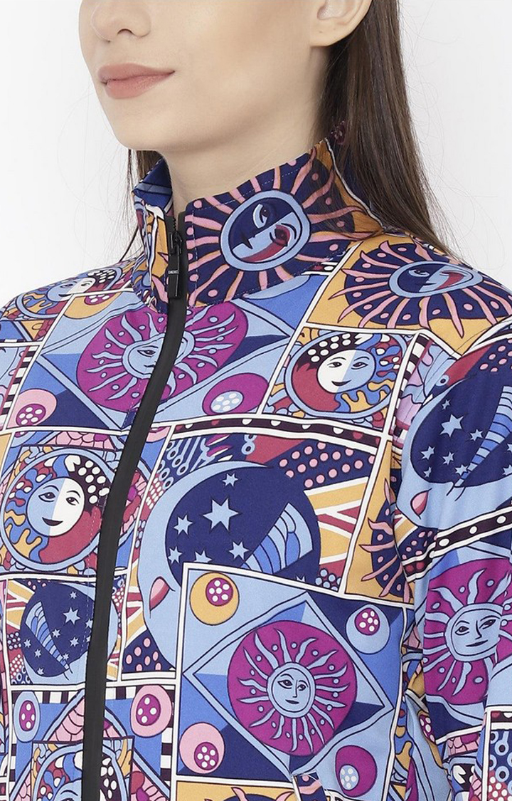 Women's Multicolor Printed Polyester Tracksuit