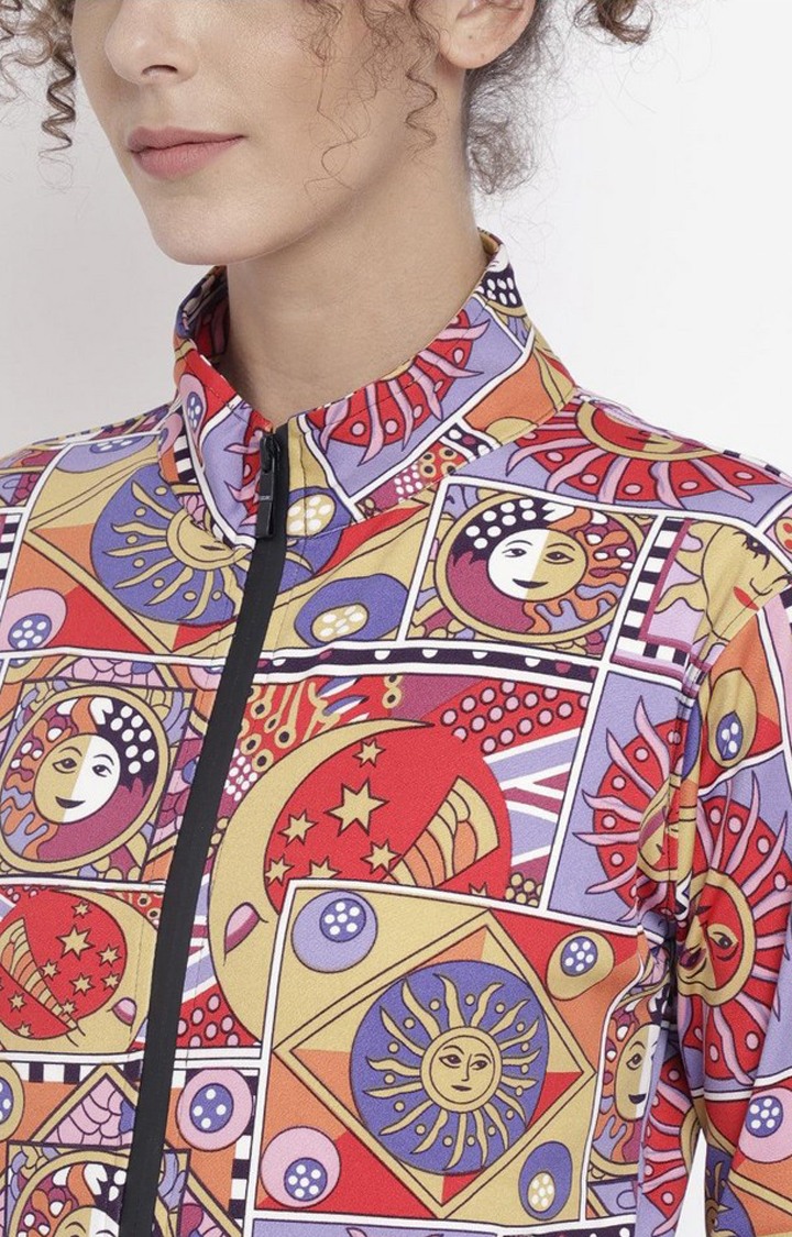 Women's Multicolor Printed Polyester Tracksuit