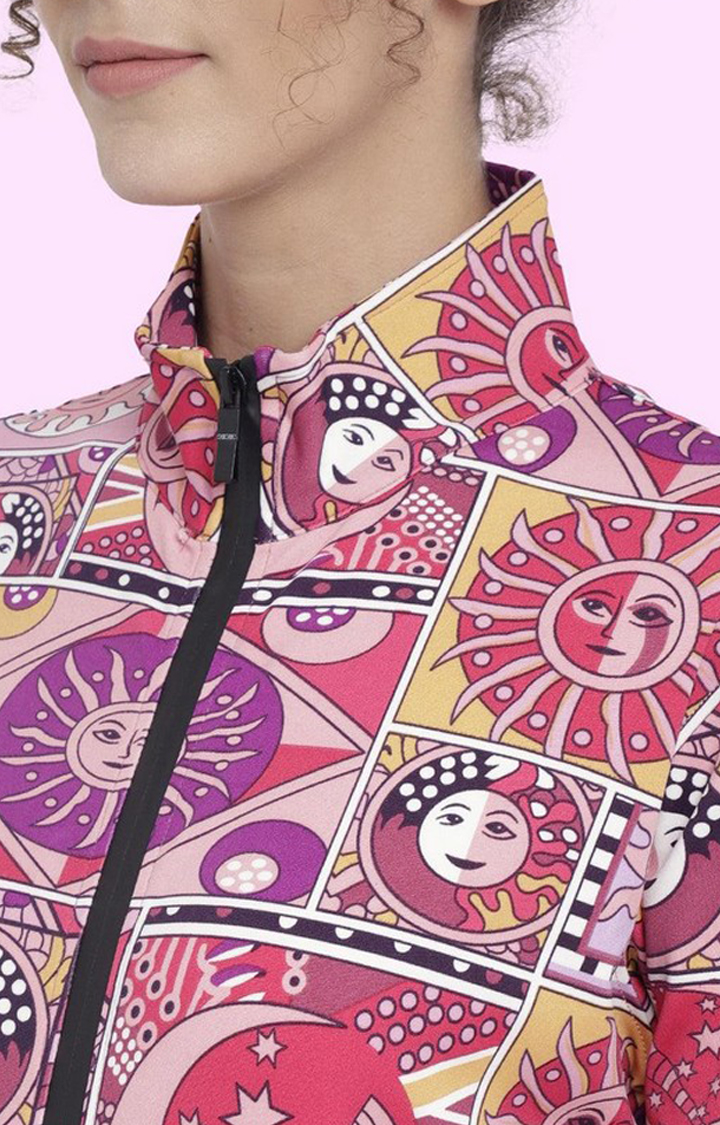 Women's Multicolor Printed Polyester Tracksuit