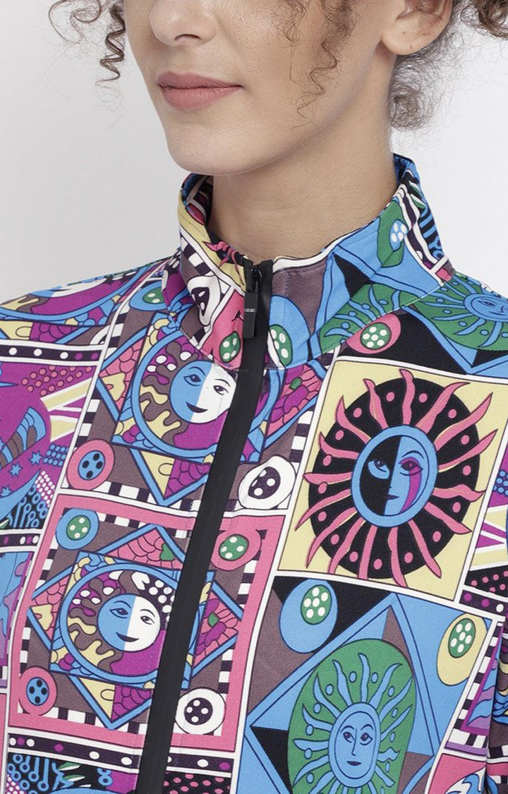 Women's Multicolor Printed Polyester Tracksuit