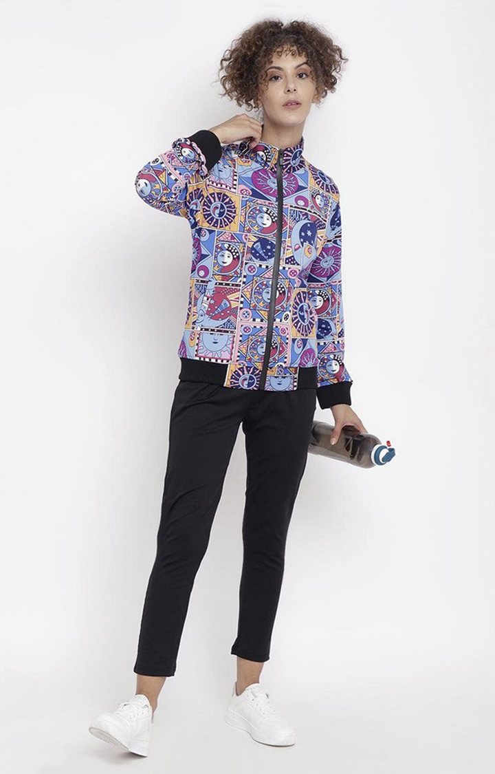 Women's Multicolor Printed Polyester Tracksuit