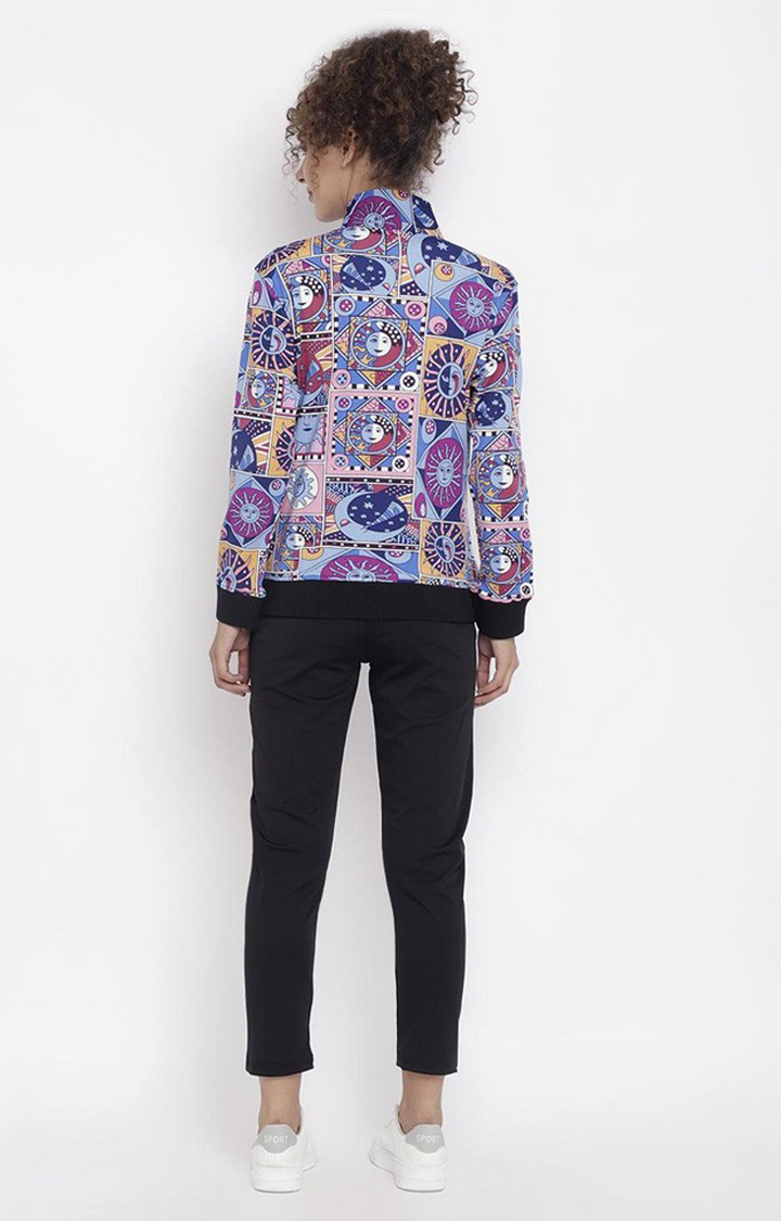 Women's Multicolor Printed Polyester Tracksuit