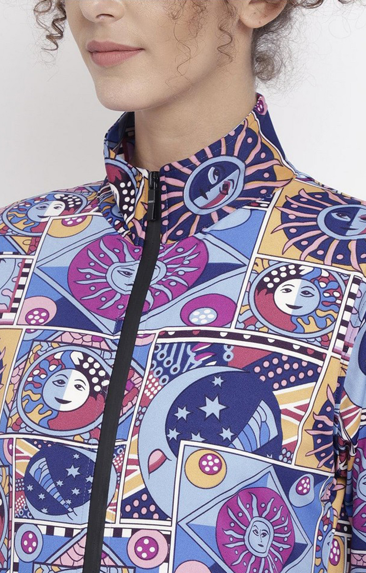 Women's Multicolor Printed Polyester Tracksuit