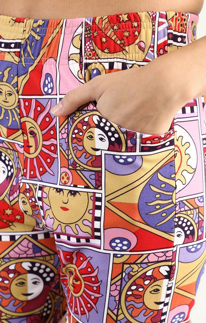 Women's Multicolor Printed Polyester Tracksuit