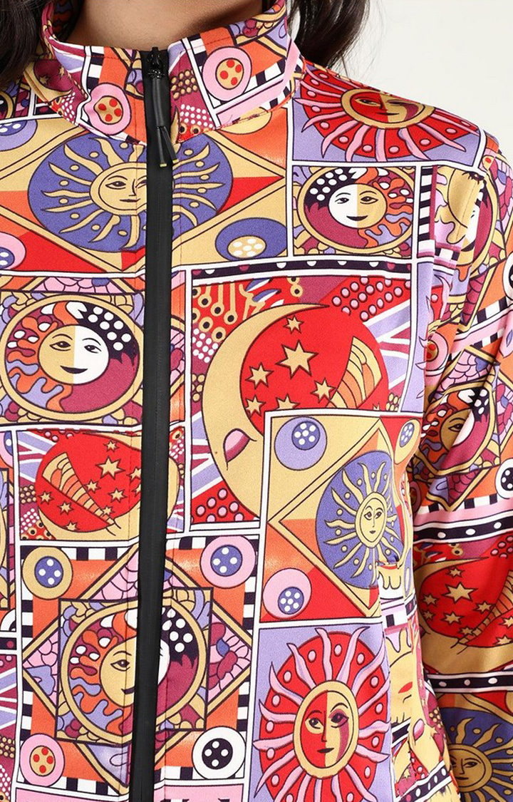 Women's Multicolor Printed Polyester Tracksuit