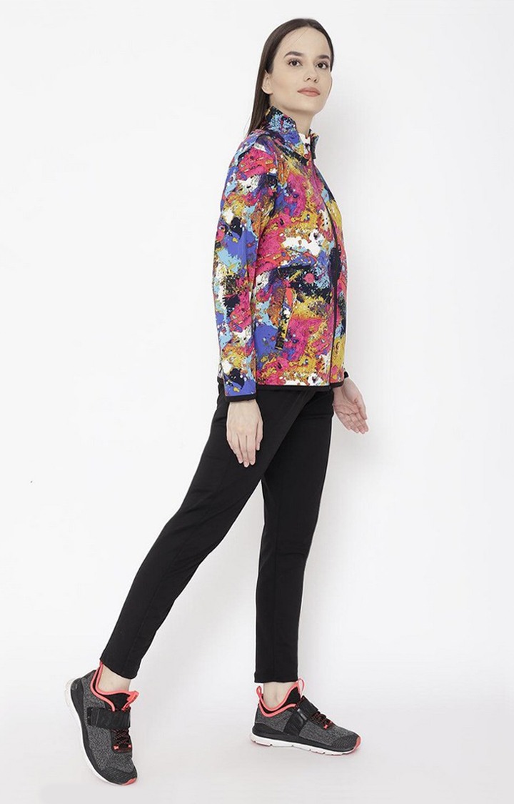 Women's Multicolor Printed Polyester Tracksuit