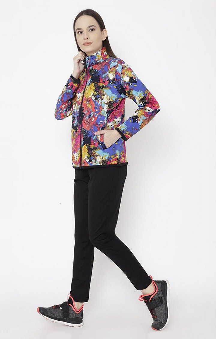 Women's Multicolor Printed Polyester Tracksuit