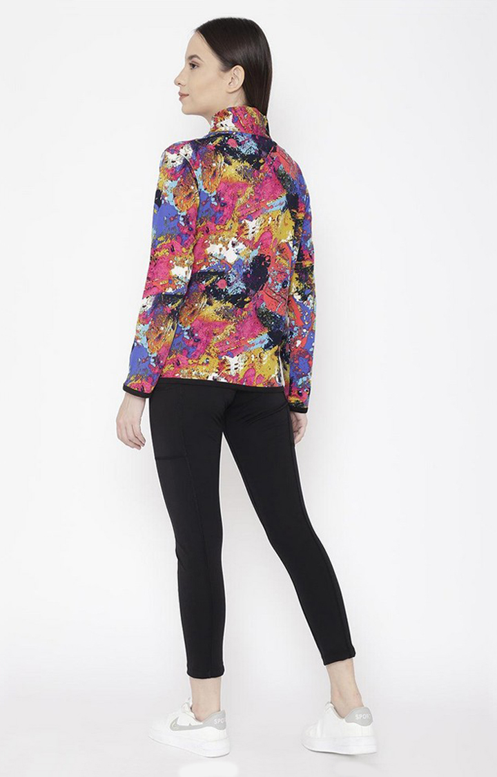 Women's Multicolor Printed Polyester Tracksuit