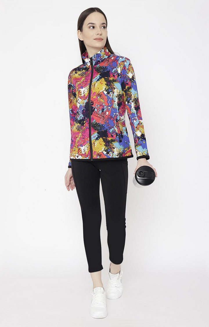 Women's Multicolor Printed Polyester Tracksuit