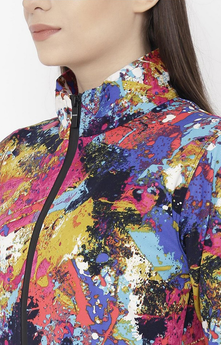 Women's Multicolor Printed Polyester Tracksuit