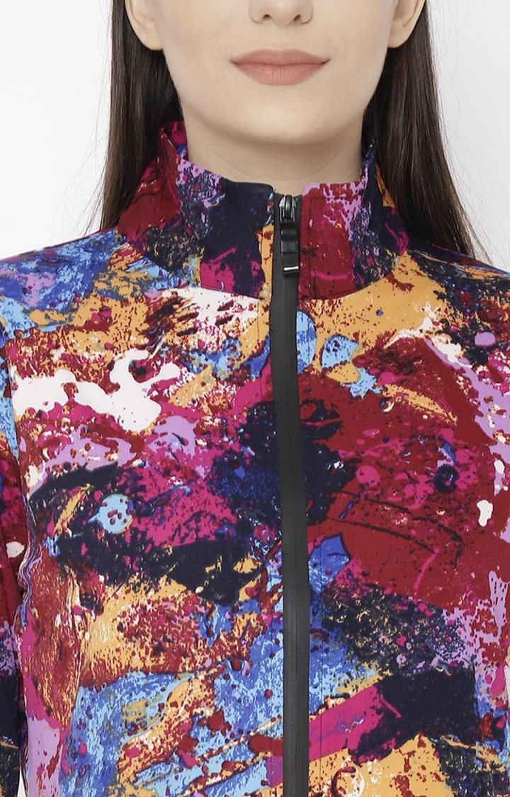 Women's Multicolor Printed Polyester Tracksuit