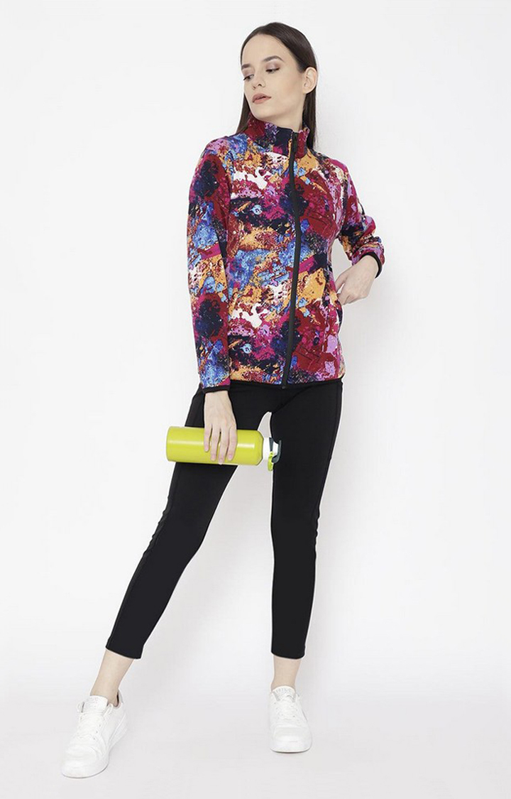 Women's Multicolor Printed Polyester Tracksuit