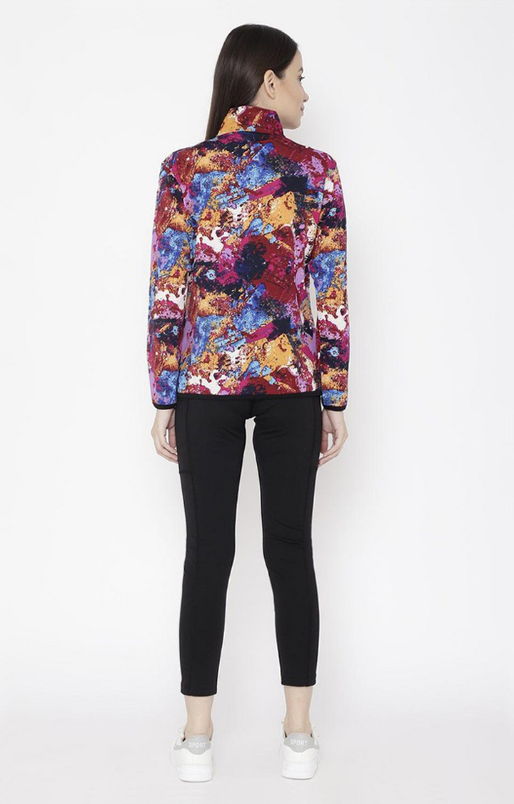 Women's Multicolor Printed Polyester Tracksuit
