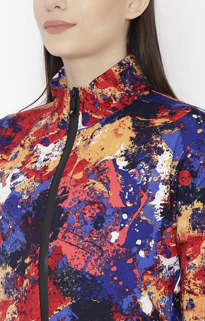 Women's Multicolor Printed Polyester Tracksuit