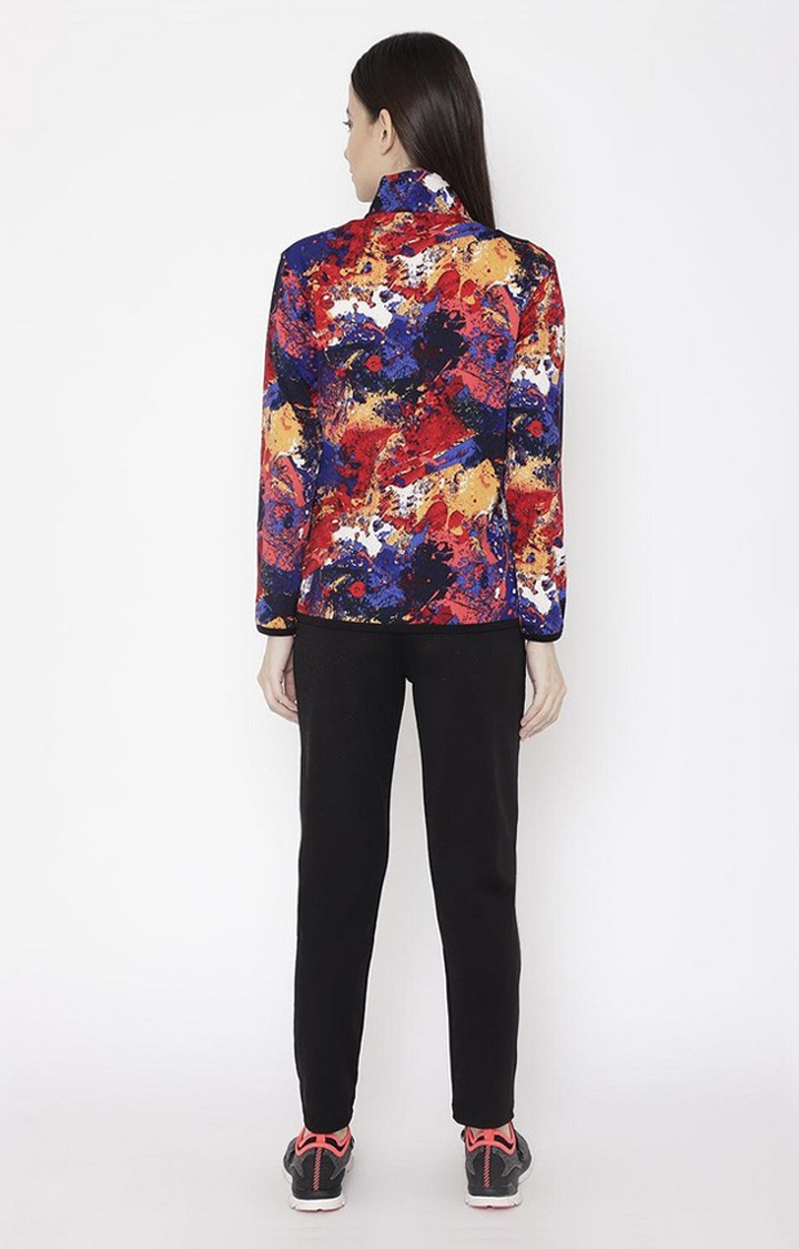 Women's Multicolor Printed Polyester Tracksuit