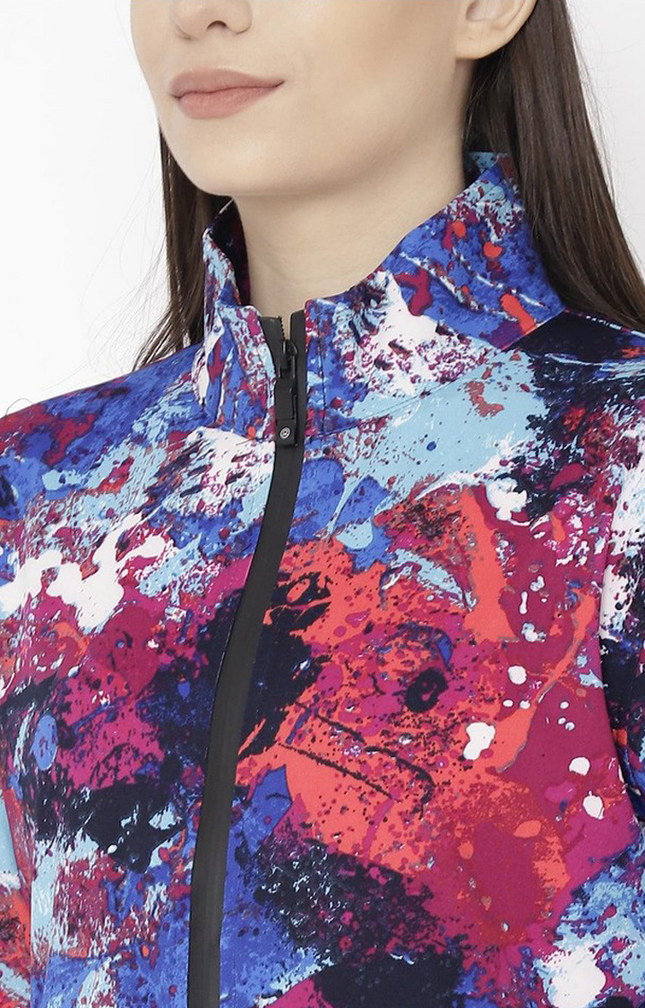 Women's Multicolor Printed Polyester Tracksuit