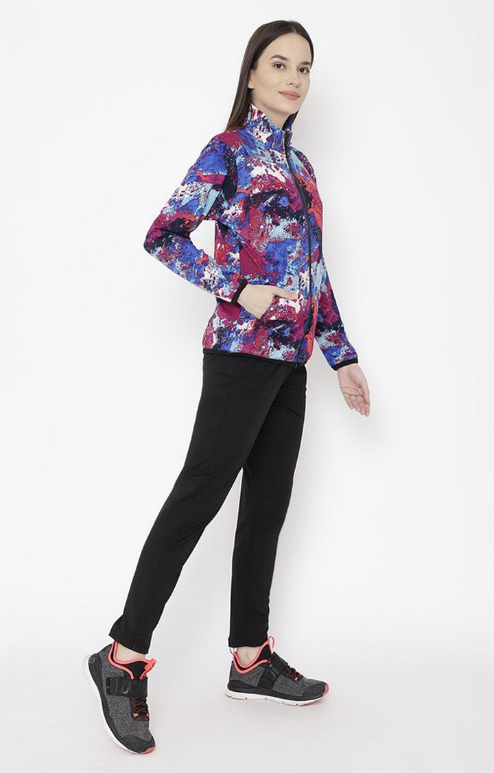 Women's Multicolor Printed Polyester Tracksuit