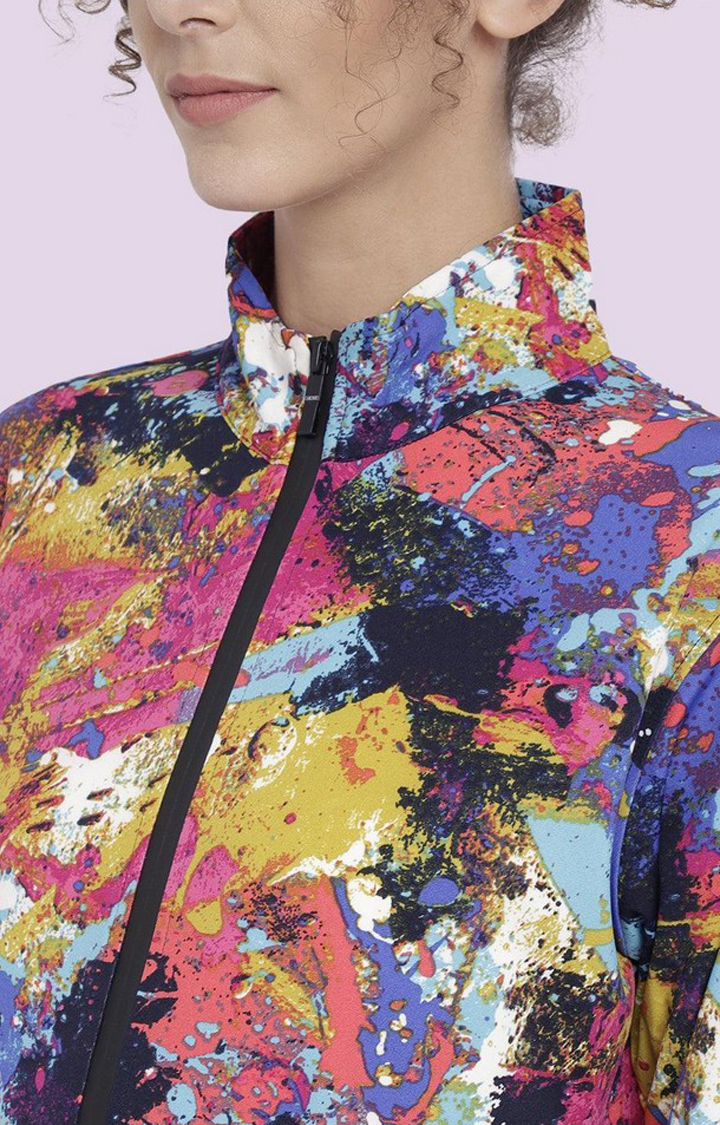 Women's Multicolor Printed Polyester Tracksuit