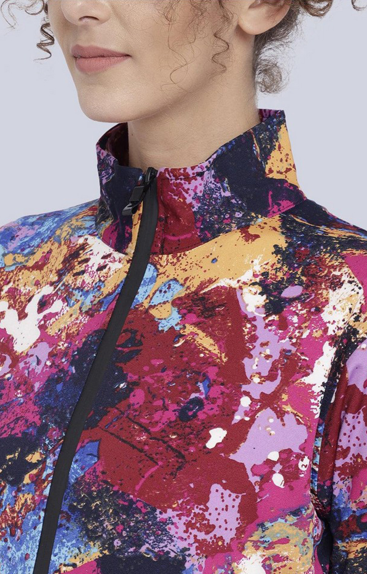 Women's Multicolor Printed Polyester Tracksuit