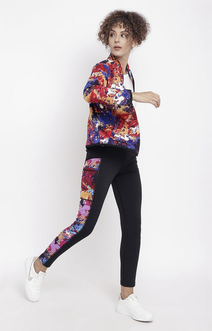 Women's Multicolor Printed Polyester Tracksuit