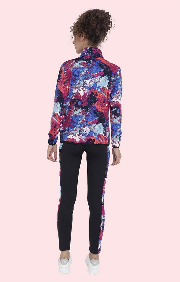 Women's Multicolor Printed Polyester Tracksuit