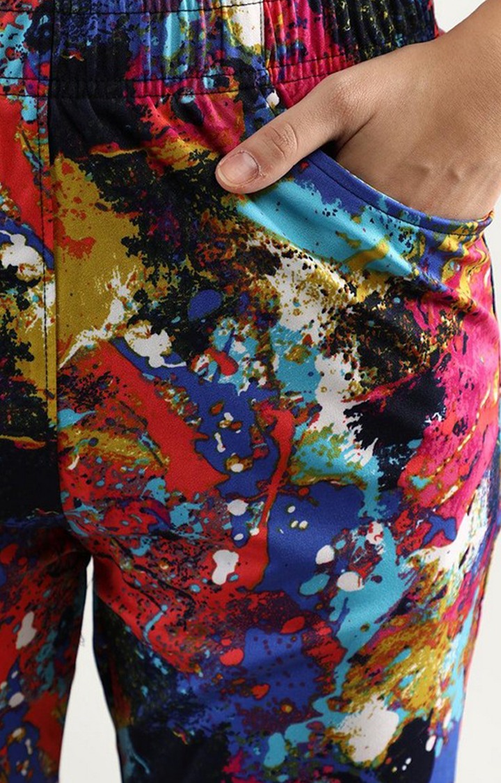 Women's Multicolor Printed Polyester Tracksuit