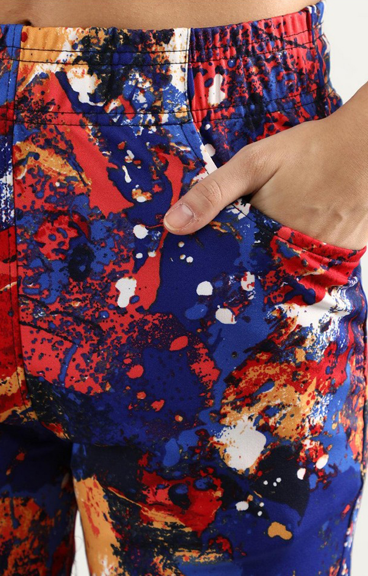 Women's Multicolor Printed Polyester Tracksuit