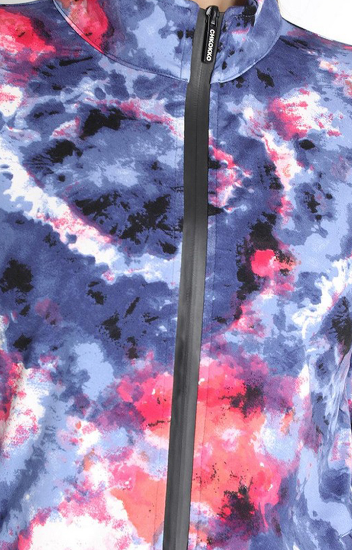 Women's Multicolor Tie Dye Polyester Tracksuit
