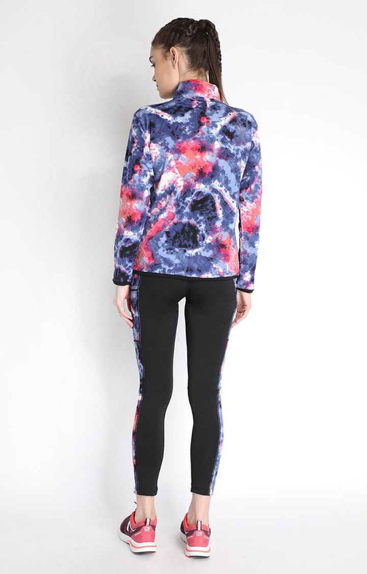 Women's Multicolor Tie Dye Polyester Tracksuit