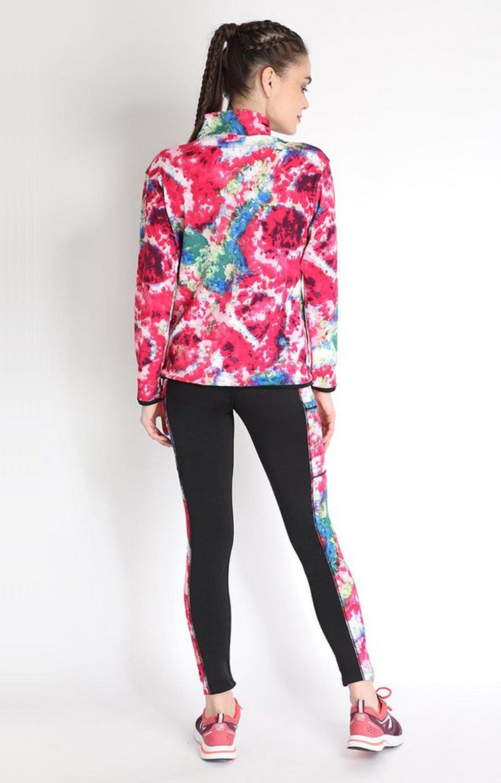 Women's Multicolor Tie Dye Polyester Tracksuit