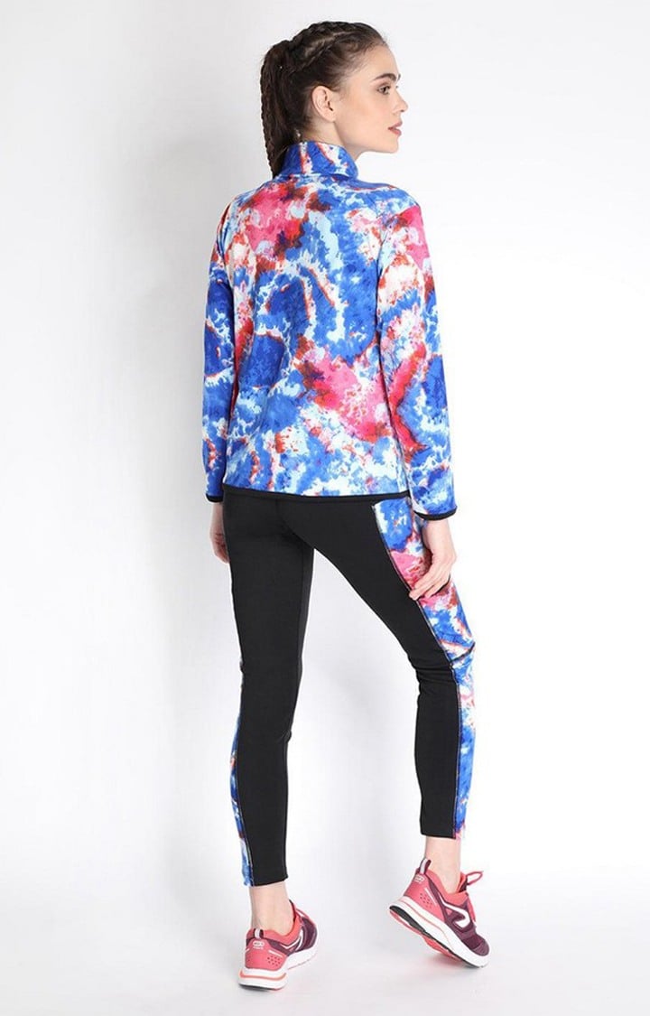 Women's Multicolor Tie Dye Polyester Tracksuit