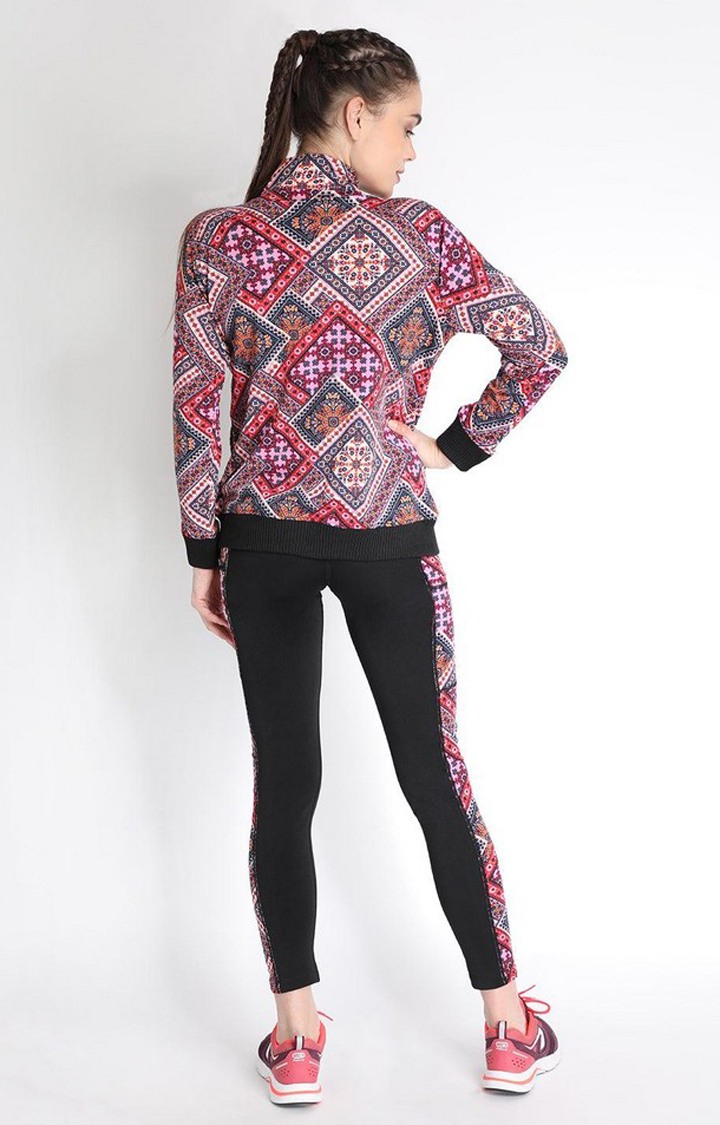Women's Multicolor Printed Polyester Tracksuit