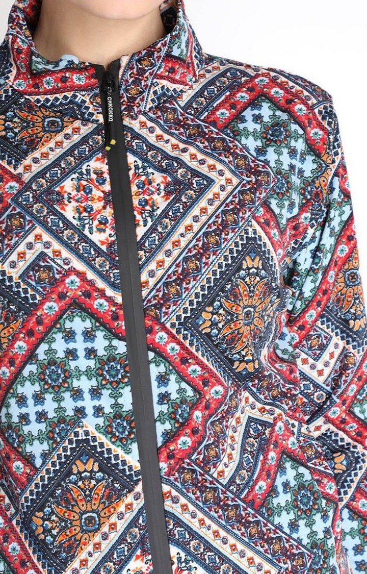 Women's Multicolor Printed Polyester Tracksuit