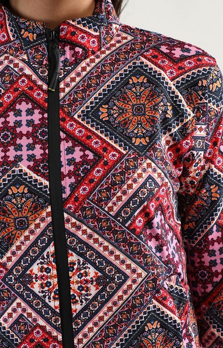 Women's Multicolor Printed Polyester Tracksuit