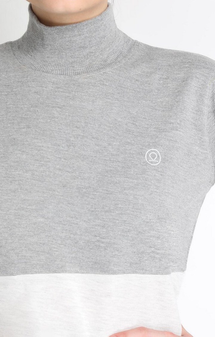 Women's Grey Colourblocked Polycotton Tracksuit