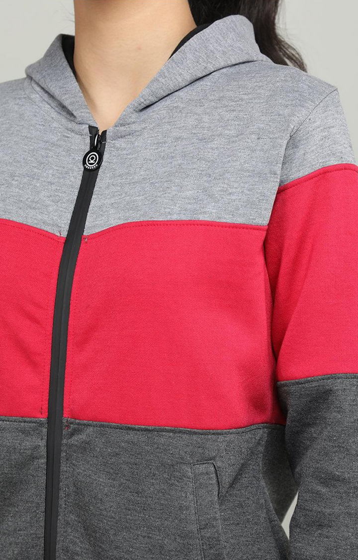 Women's Multicolor Colourblocked Polyester Tracksuit