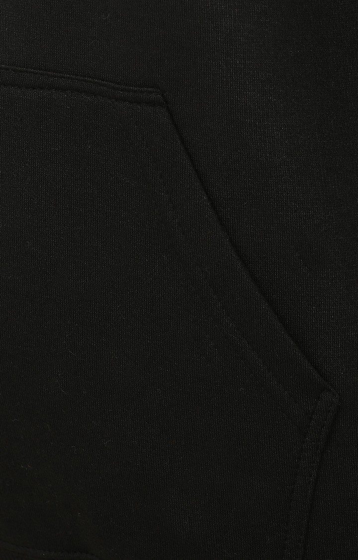 Women's Black Acrylic Printed Hoodies