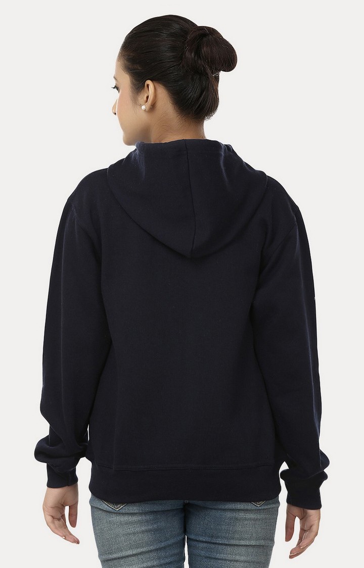 Women's Blue Acrylic Solid Hoodies