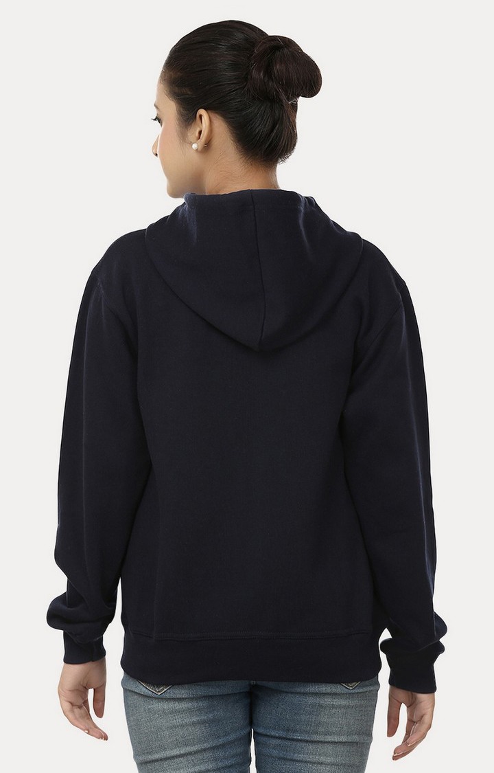 Women's Blue Acrylic Solid Hoodies