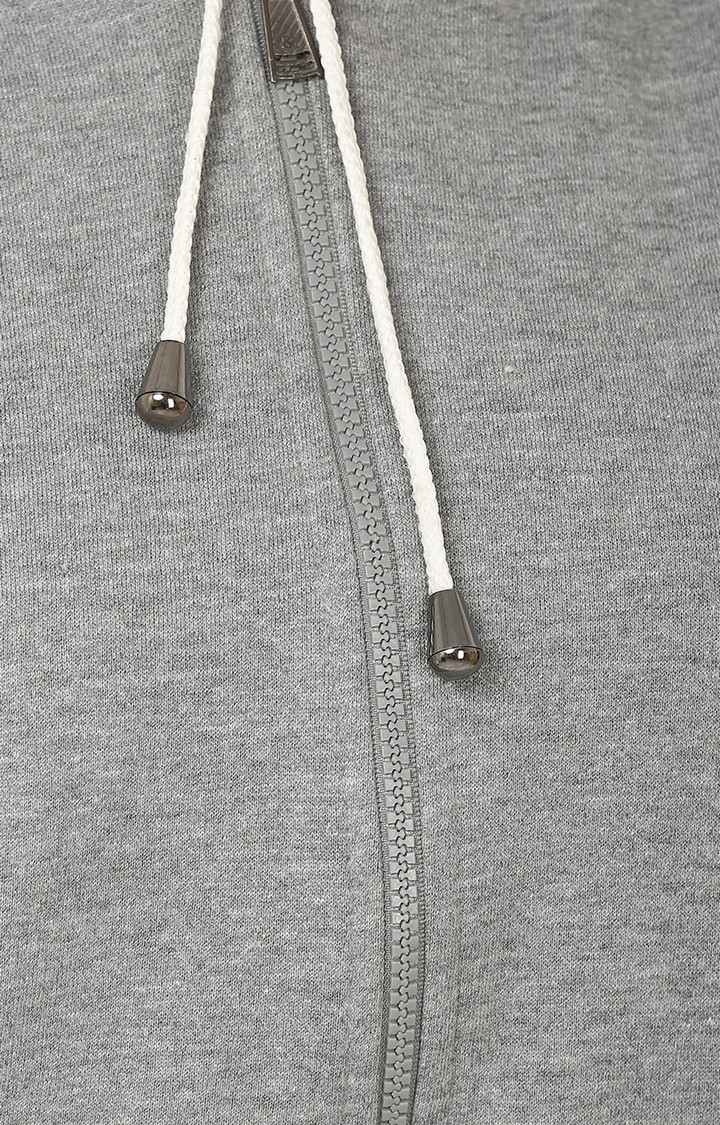Women's Grey Acrylic Melange Hoodies