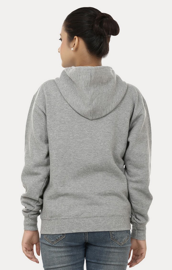 Women's Grey Acrylic Melange Hoodies