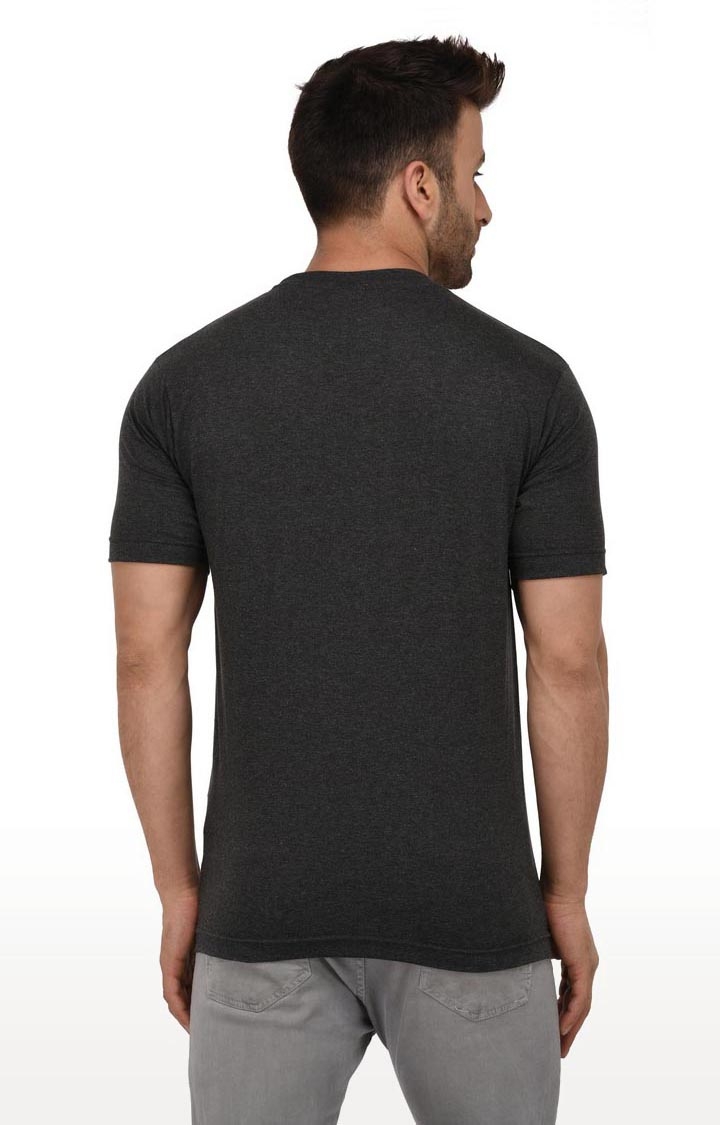 Weardo | Men's Grey Cotton Printed Regular T-Shirts 2