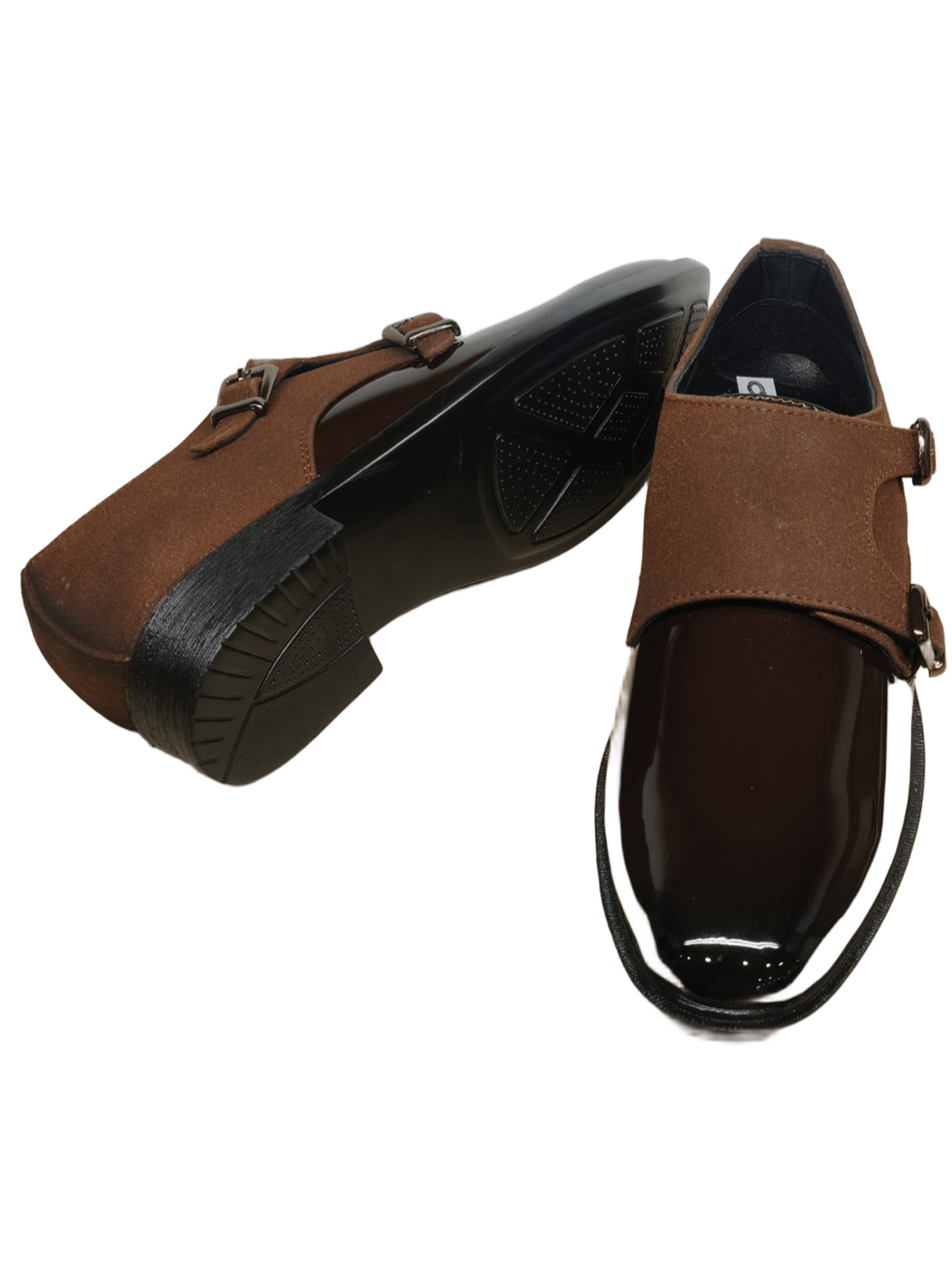 Blue Chip Men's Brown Double Monk Strap Formal Shoes