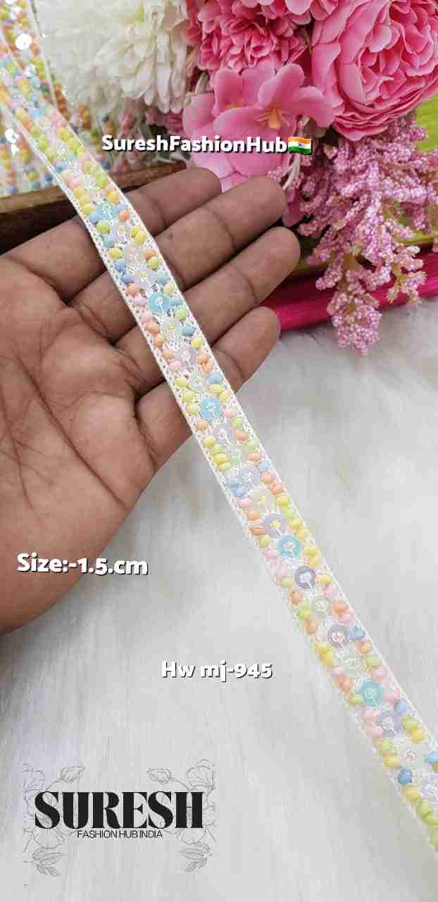 Light Multicolor Rainbow Sequin Handmade Lace – Mj-945