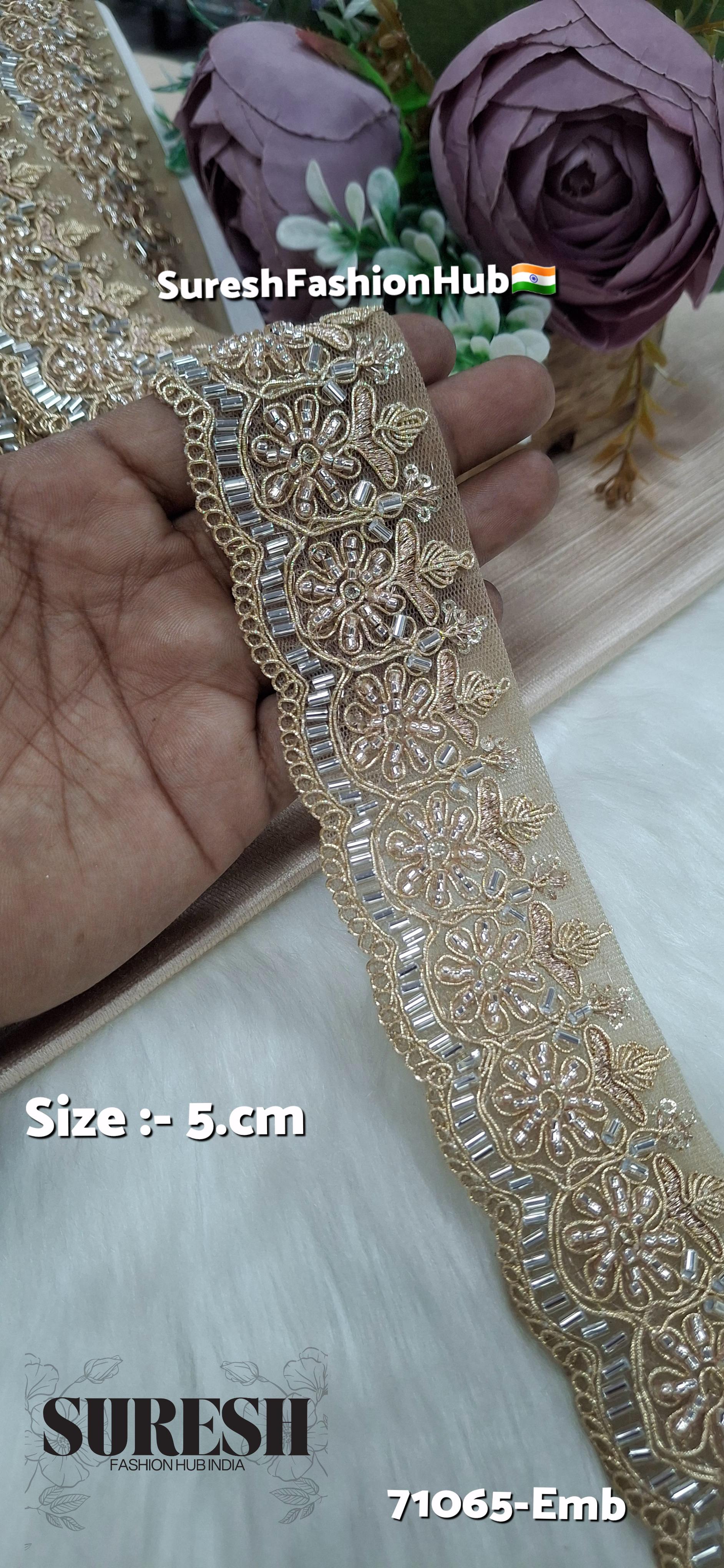 Lightlist Gold Grand Scalloped Embroidery Lace