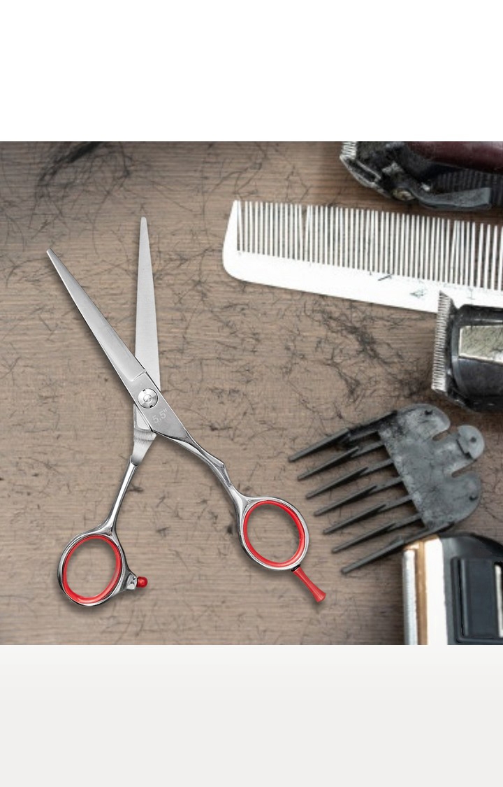 WAHL | Catch Cut Barber Silver & Red Scissor 5.5" 4