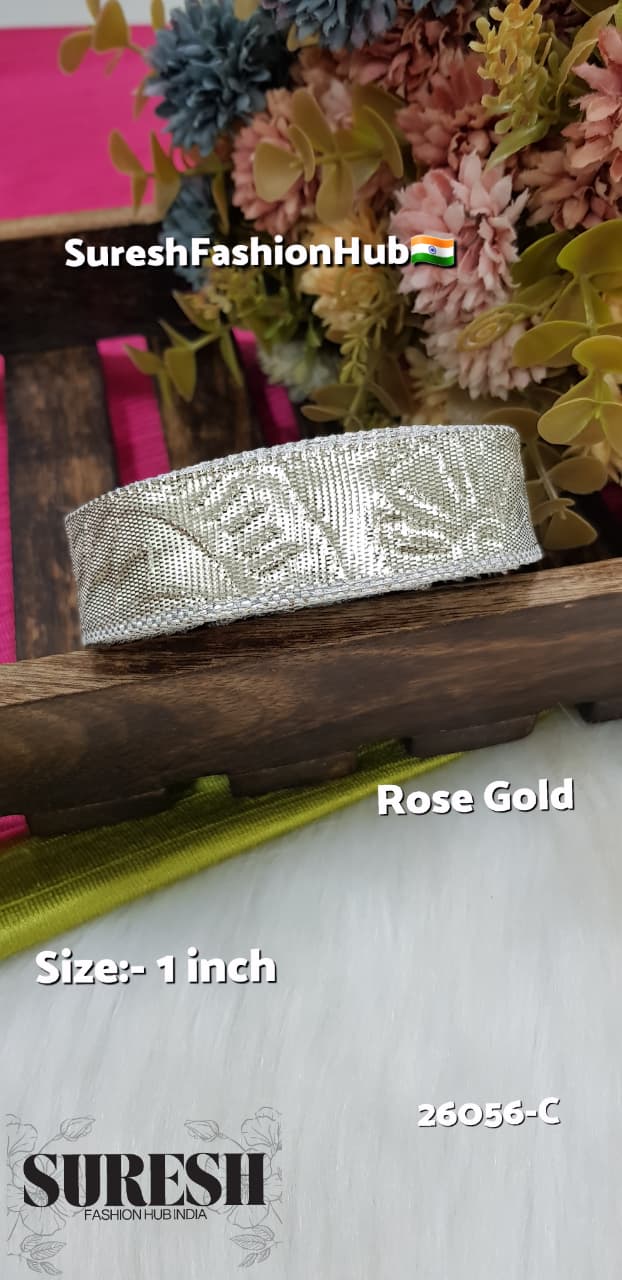 Rose Machine Made Gota Lumpi Lace – Design 26056-C