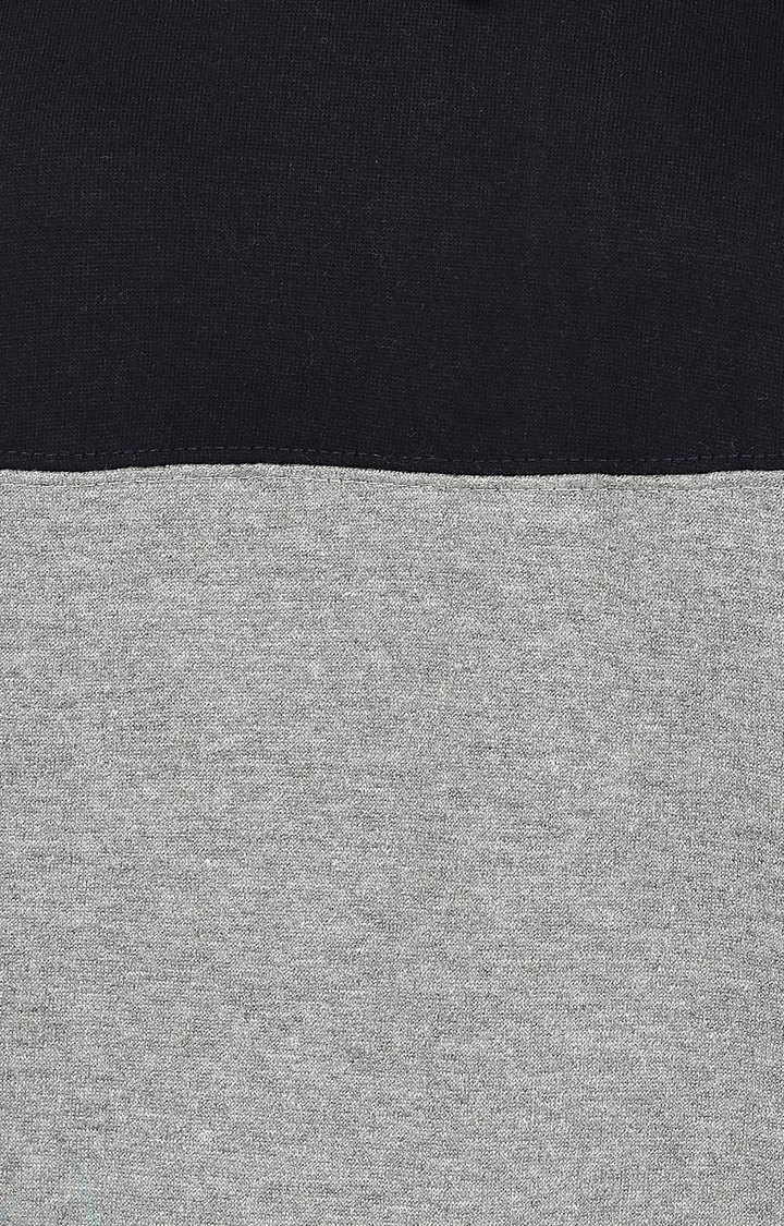 Women's Blue Polycotton Colourblock Hoodies