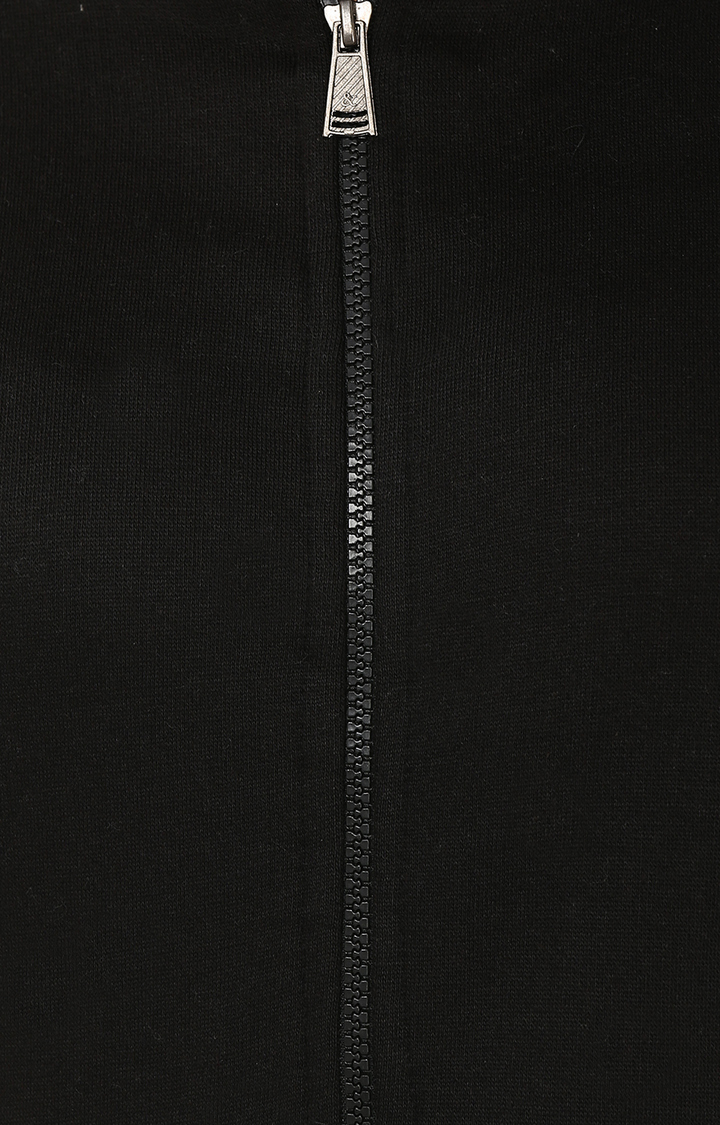 Women's Black Polycotton Solid Hoodies