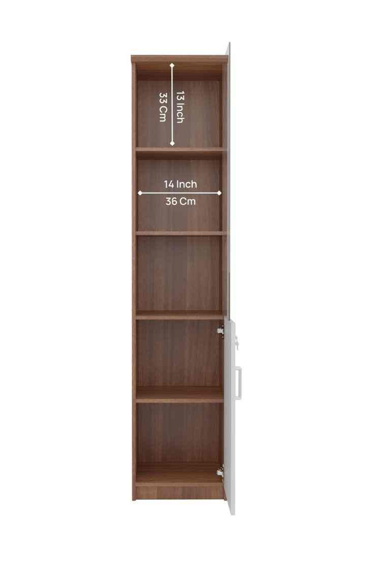 Vivaldi Book Shelf with Open & Closed Storage in Leon Teak Finish
